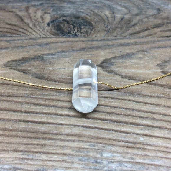Quartz Point necklace - double terminated, 14k gold filled, crystal healing - Picture 3 of 8